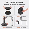 image:imageVEVOR Crowd Control Stanchion Set Stanchion Set with 66 ft2 m Black Retractable Belt Black Crowd Control Barrier wConcrete and Metal Base  Easy Connect Assembly 4Black