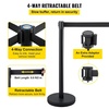 image:imageVEVOR Crowd Control Stanchion Set Stanchion Set with 66 ft2 m Black Retractable Belt Black Crowd Control Barrier wConcrete and Metal Base  Easy Connect Assembly 44 Pcs