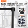 image:imageVEVOR Crowd Control Stanchion Set Stanchion Set with 66 ft2 m Black Retractable Belt Black Crowd Control Barrier wConcrete and Metal Base  Easy Connect Assembly 4Black
