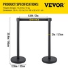image:imageVEVOR Crowd Control Stanchion Set Stanchion Set with 66 ft2 m Black Retractable Belt Black Crowd Control Barrier wConcrete and Metal Base  Easy Connect Assembly 46 Pcs