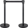 image:imageVEVOR Crowd Control Stanchion Set Stanchion Set with 66 ft2 m Black Retractable Belt Black Crowd Control Barrier wConcrete and Metal Base  Easy Connect Assembly 44 Pcs