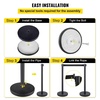 image:imageVEVOR Crowd Control Stanchion Set Stanchion Set with 66 ft2 m Black Retractable Belt Black Crowd Control Barrier wConcrete and Metal Base  Easy Connect Assembly 46 Pcs