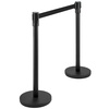 image:imageVEVOR Crowd Control Stanchion Set Stanchion Set with 66 ft2 m Black Retractable Belt Black Crowd Control Barrier wConcrete and Metal Base  Easy Connect Assembly 44 Pcs
