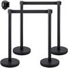 image:imageVEVOR Crowd Control Stanchion Set Stanchion Set with 66 ft2 m Black Retractable Belt Black Crowd Control Barrier wConcrete and Metal Base  Easy Connect Assembly 44 Pcs
