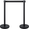 image:imageVEVOR Crowd Control Stanchion Set Stanchion Set with 66 ft2 m Black Retractable Belt Black Crowd Control Barrier wConcrete and Metal Base  Easy Connect Assembly 44 Pcs