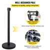 image:imageVEVOR Crowd Control Stanchion Set Stanchion Set with 66 ft2 m Black Retractable Belt Black Crowd Control Barrier wConcrete and Metal Base  Easy Connect Assembly 44 Pcs