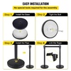image:imageVEVOR Crowd Control Stanchion Set Stanchion Set with 66 ft2 m Black Retractable Belt Black Crowd Control Barrier wConcrete and Metal Base  Easy Connect Assembly 44 Pcs