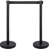 image:imageVEVOR Crowd Control Stanchion Set Stanchion Set with 66 ft2 m Black Retractable Belt Black Crowd Control Barrier wConcrete and Metal Base  Easy Connect Assembly 46 Pcs