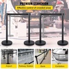 image:imageVEVOR Crowd Control Stanchion Set Stanchion Set with 66 ft2 m Black Retractable Belt Black Crowd Control Barrier wConcrete and Metal Base  Easy Connect Assembly 44 Pcs