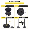 image:imageVEVOR Crowd Control Stanchion Set Stanchion Set with 66 ft2 m Black Retractable Belt Black Crowd Control Barrier wConcrete and Metal Base  Easy Connect Assembly 46 Pcs