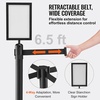 image:imageVEVOR Crowd Control Stanchion Set Stanchion Set with 66 ft2 m Black Retractable Belt Black Crowd Control Barrier wConcrete and Metal Base  Easy Connect Assembly 4Black