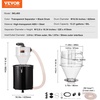 image:imageVEVOR Cyclone Dust Separator with Metal Tank 4 Retrofit Cyclone Separator for Dust Collectors ABS Material With 2 Hole OD Connector amp Hose for WetDry Shop Vacuums Fits 1321 Gallon Tankw 1321 Gallon Metal Tank