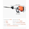 image:imageVEVOR Demolition Jack Hammer 2200W Electric Jackhammer Concrete Breaker  For Concrete Demolition 1350 BPM 360 Rotary Handle Heavy Duty Portable with 4pcs Chisels Bit and Storage Case BlackOrange