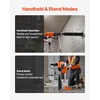 image:imageVEVOR Diamond Core Drilling Machine 8 in Drilling Diameter 2in1 Handheld amp StandMount Dry and Wet Concrete Core Drill Rig with 4 Drill Bits 10752300 RPM 2Speed for Concrete Brick Stone 1800W8in Core Drill  4 Bits Set