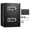 image:imageVEVOR Double Doors 55 cuft Safe Box with Key Lock amp Password Safe Lock Box with Fireproof Bag Key Rack LED Light 2 Height Adjustable and Removable Divider and 1 Cabinet for MoneyDocumentsBlackDouble Door without Fingerprint