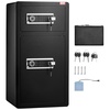 image:imageVEVOR Double Doors 55 cuft Safe Box with Key Lock amp Password Safe Lock Box with Fireproof Bag Key Rack LED Light 2 Height Adjustable and Removable Divider and 1 Cabinet for MoneyDocumentsBlackDouble Door without Fingerprint