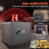 image:imageVEVOR Double Doors 55 cuft Safe Box with Key Lock amp Password Safe Lock Box with Fireproof Bag Key Rack LED Light 2 Height Adjustable and Removable Divider and 1 Cabinet for MoneyDocumentsBlackSingle door without Fingerprint
