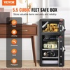 image:imageVEVOR Double Doors 55 cuft Safe Box with Key Lock amp Password Safe Lock Box with Fireproof Bag Key Rack LED Light 2 Height Adjustable and Removable Divider and 1 Cabinet for MoneyDocumentsBlackDouble Door without Fingerprint