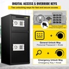 image:imageVEVOR Double Doors 55 cuft Safe Box with Key Lock amp Password Safe Lock Box with Fireproof Bag Key Rack LED Light 2 Height Adjustable and Removable Divider and 1 Cabinet for MoneyDocumentsBlackwithout digital display screem without Fingerprint