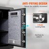 image:imageVEVOR Double Doors 55 cuft Safe Box with Key Lock amp Password Safe Lock Box with Fireproof Bag Key Rack LED Light 2 Height Adjustable and Removable Divider and 1 Cabinet for MoneyDocumentsBlackSingle door with Fingerprint