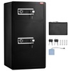 image:imageVEVOR Double Doors 55 cuft Safe Box with Key Lock amp Password Safe Lock Box with Fireproof Bag Key Rack LED Light 2 Height Adjustable and Removable Divider and 1 Cabinet for MoneyDocumentsBlackDouble Door without Fingerprint
