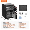 image:imageVEVOR Double Doors 55 cuft Safe Box with Key Lock amp Password Safe Lock Box with Fireproof Bag Key Rack LED Light 2 Height Adjustable and Removable Divider and 1 Cabinet for MoneyDocumentsBlackDouble Door without Fingerprint