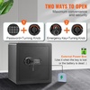 image:imageVEVOR Double Doors 55 cuft Safe Box with Key Lock amp Password Safe Lock Box with Fireproof Bag Key Rack LED Light 2 Height Adjustable and Removable Divider and 1 Cabinet for MoneyDocumentsBlackSingle door without Fingerprint