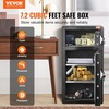 image:imageVEVOR Double Doors 55 cuft Safe Box with Key Lock amp Password Safe Lock Box with Fireproof Bag Key Rack LED Light 2 Height Adjustable and Removable Divider and 1 Cabinet for MoneyDocumentsBlackDouble Door without Fingerprint