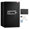 image:imageVEVOR Double Doors 55 cuft Safe Box with Key Lock amp Password Safe Lock Box with Fireproof Bag Key Rack LED Light 2 Height Adjustable and Removable Divider and 1 Cabinet for MoneyDocumentsBlackSingle door without Fingerprint