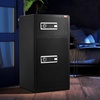 image:imageVEVOR Double Doors 55 cuft Safe Box with Key Lock amp Password Safe Lock Box with Fireproof Bag Key Rack LED Light 2 Height Adjustable and Removable Divider and 1 Cabinet for MoneyDocumentsBlackDouble Door without Fingerprint