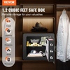 image:imageVEVOR Double Doors 55 cuft Safe Box with Key Lock amp Password Safe Lock Box with Fireproof Bag Key Rack LED Light 2 Height Adjustable and Removable Divider and 1 Cabinet for MoneyDocumentsBlackSingle door without Fingerprint