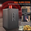image:imageVEVOR Double Doors 55 cuft Safe Box with Key Lock amp Password Safe Lock Box with Fireproof Bag Key Rack LED Light 2 Height Adjustable and Removable Divider and 1 Cabinet for MoneyDocumentsBlackSingle door with Fingerprint