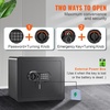 image:imageVEVOR Double Doors 55 cuft Safe Box with Key Lock amp Password Safe Lock Box with Fireproof Bag Key Rack LED Light 2 Height Adjustable and Removable Divider and 1 Cabinet for MoneyDocumentsBlackSingle door without Fingerprint