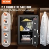 image:imageVEVOR Double Doors 55 cuft Safe Box with Key Lock amp Password Safe Lock Box with Fireproof Bag Key Rack LED Light 2 Height Adjustable and Removable Divider and 1 Cabinet for MoneyDocumentsBlackSingle door with Fingerprint