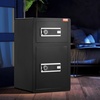 image:imageVEVOR Double Doors 55 cuft Safe Box with Key Lock amp Password Safe Lock Box with Fireproof Bag Key Rack LED Light 2 Height Adjustable and Removable Divider and 1 Cabinet for MoneyDocumentsBlackDouble Door without Fingerprint