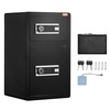 image:imageVEVOR Double Doors 55 cuft Safe Box with Key Lock amp Password Safe Lock Box with Fireproof Bag Key Rack LED Light 2 Height Adjustable and Removable Divider and 1 Cabinet for MoneyDocumentsBlackDouble Door without Fingerprint