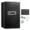 image:imageVEVOR Double Doors 55 cuft Safe Box with Key Lock amp Password Safe Lock Box with Fireproof Bag Key Rack LED Light 2 Height Adjustable and Removable Divider and 1 Cabinet for MoneyDocumentsBlackSingle door without Fingerprint