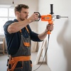 image:imageVEVOR Drill Mixer 58 inch Corded Electric Drill Mixer Set 0750RPM 563A Mixing Drills Mixing Drills Machine with DHandle for Drilling amp Blending Handheld Cement Mixers for Fodder Paint Cement58inch  1200W