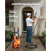 image:imageVEVOR Electric Pressure Washer Max 4500 PSI and 32 GPM with Pressure Adjustment High Power Pressure Cleaning Machine with 4 Quick Connect Nozzles for CarsFencesDrivewaysPatiosHome Cleaning4200 PSI