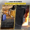 image:imageVEVOR Fire Blankets 2 Pack Welding Blankets 6 x 10 Fire Suppression Blanket 1022 F Flame Retardant Blanket Black Fire Emergency Blankets Fiberglass Fire Retardant Blanket with 8 Brass GrommetsBlack