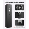 image:imageVEVOR Gun Safe Heavy Duty ColdRolled Steel Rifle Cabinet with Fingerprint amp Key Large Long Gun Cabinet with Magazine and LED Adjustable Racks for Rifles Pistols ShotgunAssembly Required