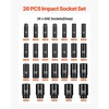 image:imageVEVOR Impact Socket Set 12 Drive 26Piece Impact Sockets 6Point Sockets Metric 1030 mm 3236 mm Easy to Identify with a Sturdy Storage Case CrV Alloy Steel Structure for Vehicles Repair