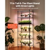 image:imageVEVOR Indoor Greenhouse with Grow Light 59 in Tall 4Tier Plant Stand with Clear Cover Timer amp Hygrometer 180W Full Spectrum Grow Lights Metal Lighted Plants Shelf Holder for Indoor PlantsBlack