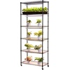 image:imageVEVOR Indoor Greenhouse with Grow Light 59 in Tall 4Tier Plant Stand with Clear Cover Timer amp Hygrometer 180W Full Spectrum Grow Lights Metal Lighted Plants Shelf Holder for Indoor PlantsBlack