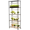 image:imageVEVOR Indoor Greenhouse with Grow Light 59 in Tall 4Tier Plant Stand with Clear Cover Timer amp Hygrometer 180W Full Spectrum Grow Lights Metal Lighted Plants Shelf Holder for Indoor Plants3 Mode Automatic Timer