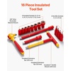 image:imageVEVOR Insulated Socket Set 16Piece Insulated Wrench Tool Set 1000V Insulated Socket Tool with Insulated Sockets Insulated THandle Wrench Drive Rachet Extensions for Electricians Home Repair16 pezzi