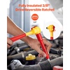 image:imageVEVOR Insulated Socket Set 16Piece Insulated Wrench Tool Set 1000V Insulated Socket Tool with Insulated Sockets Insulated THandle Wrench Drive Rachet Extensions for Electricians Home Repair16 pezzi