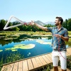image:imageVEVOR Lake Weed Cutter Pond Aquatic Plant Cutting Tool with 48 in Max Cut Width Sharp and HeavyDuty Steel Blades Pond Rake with 30 ft Throw Rope for Cattail Phragmites Lilly Pads amp Chara24in