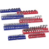 image:imageVEVOR Magnetic Socket Organizer Set 6PCS Socket Holder 14 38 amp 12 Metric SAE Socket Trays with Clear Labels Hold up to 143PCS Standard amp Deep Sockets Blue amp Red Sockets Not IncludedBlue  Red
