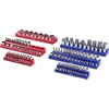 image:imageVEVOR Magnetic Socket Organizer Set 6PCS Socket Holder 14 38 amp 12 Metric SAE Socket Trays with Clear Labels Hold up to 143PCS Standard amp Deep Sockets Blue amp Red Sockets Not IncludedBlue  Red
